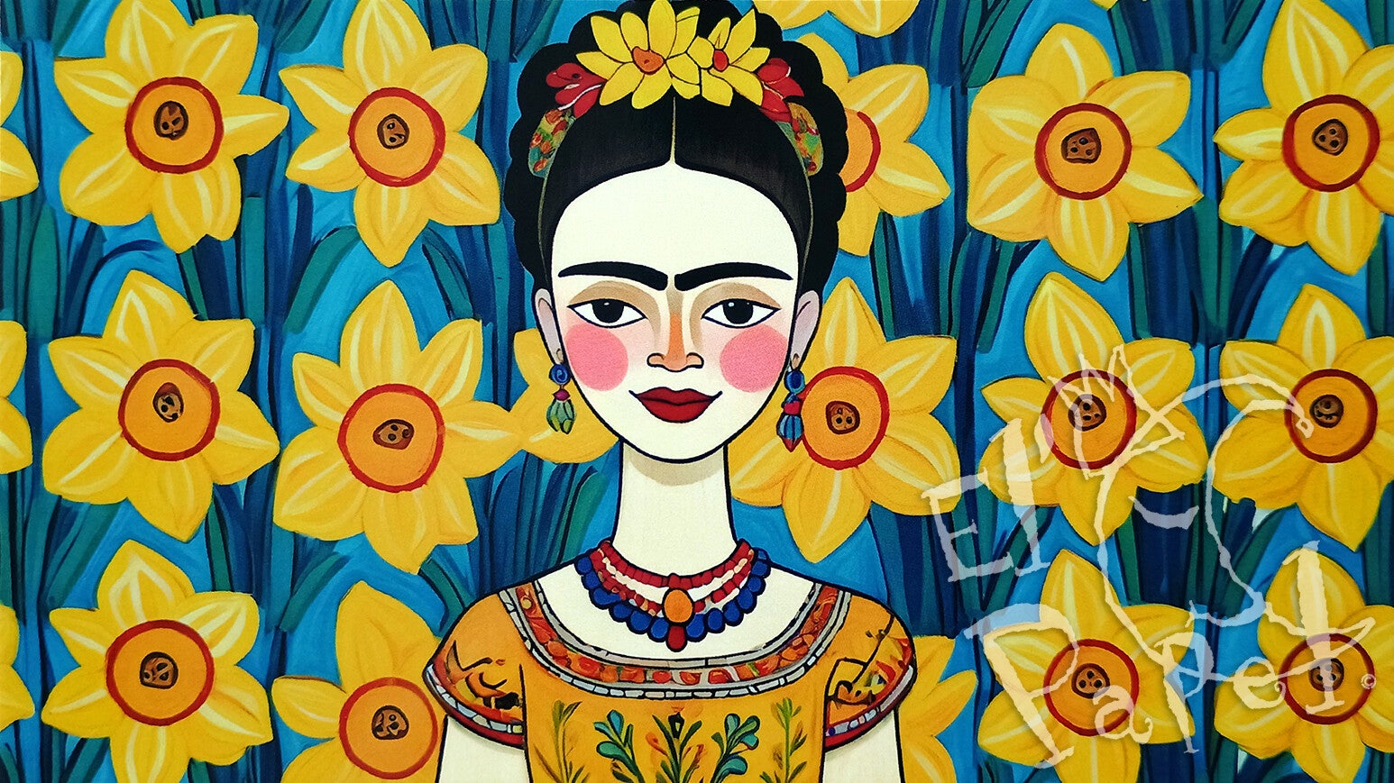 Langwerpige kaart 'Narcissen-Frida'