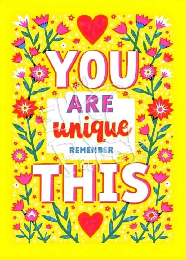 Motivatie ansichtkaart 'You are unique'