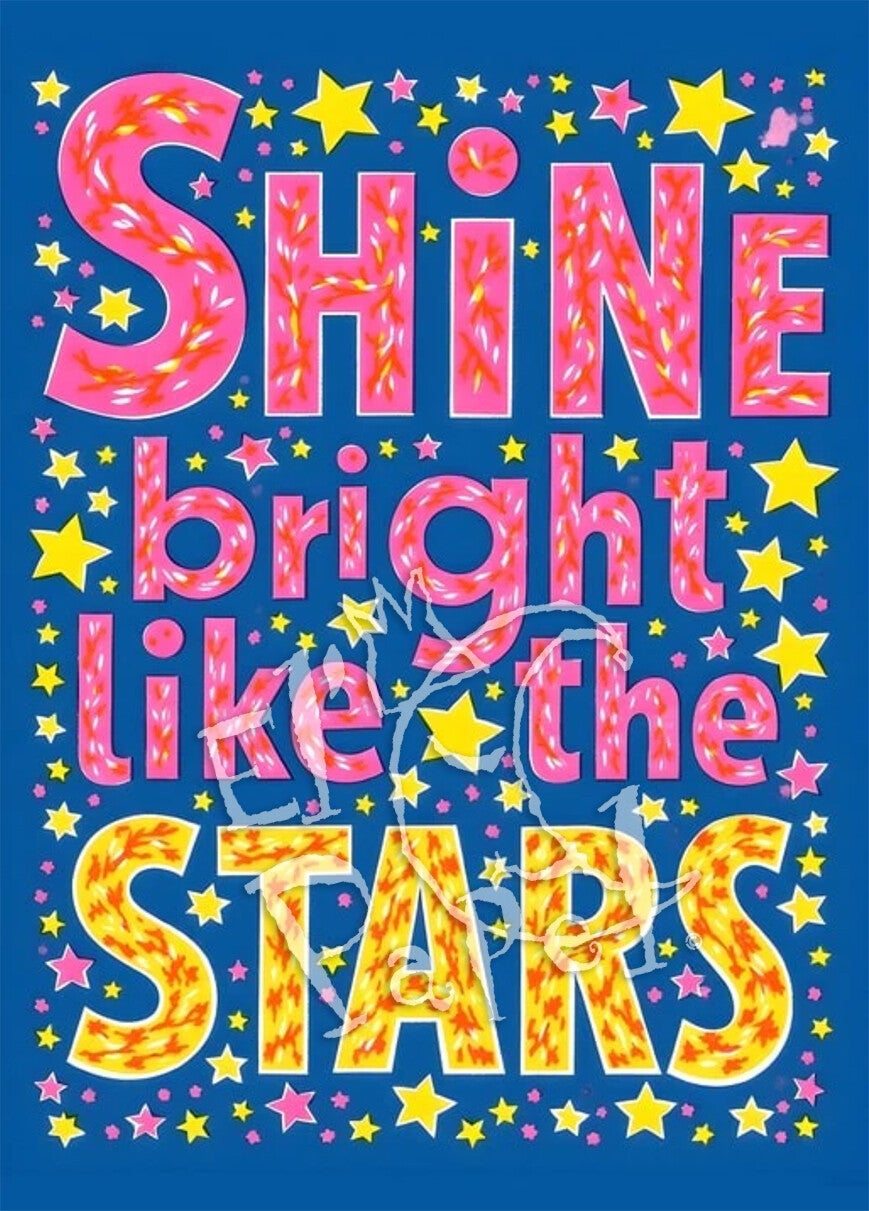 Motivatie ansichtkaart 'Shine bright like the stars'