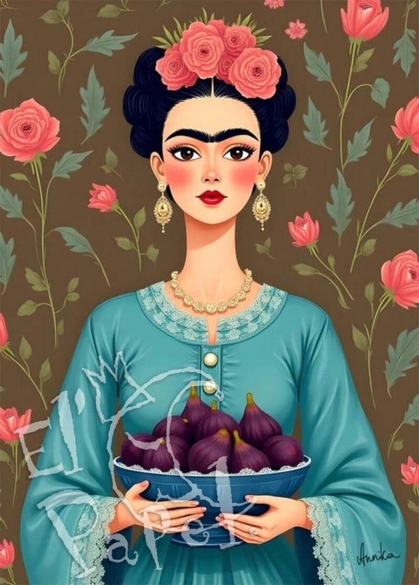 Ansichtkaart 'Frida Kahlo - verse vijgen'