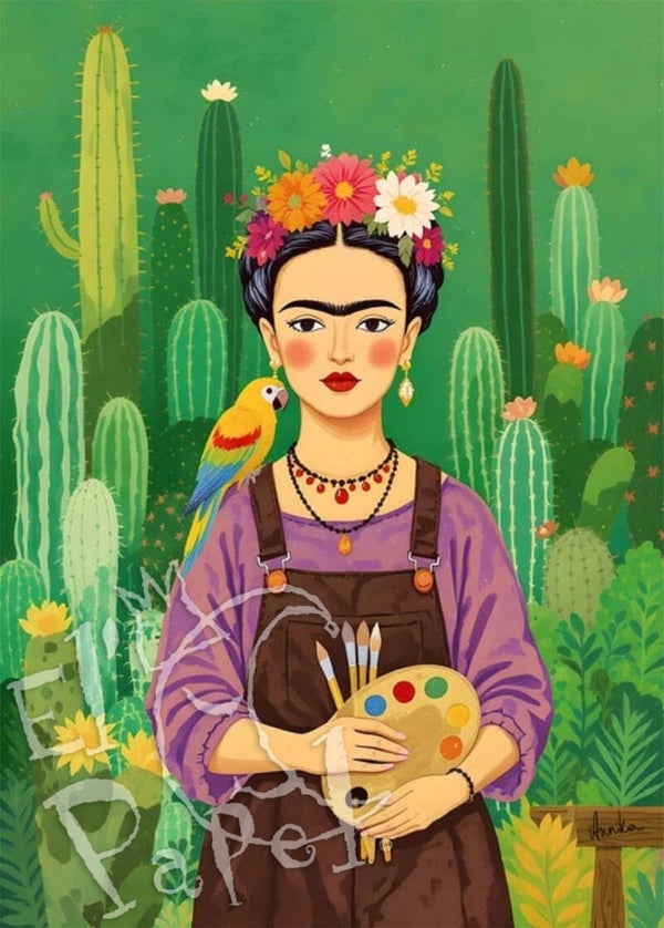 Ansichtkaart 'Frida Kahlo - kunstenaar'