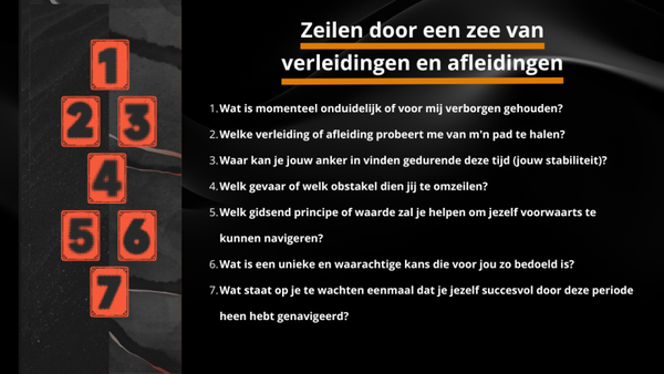 Tarotlegging op basis van de energie van het moment :: Zeilen door een zee van afleidingen en verleidingen