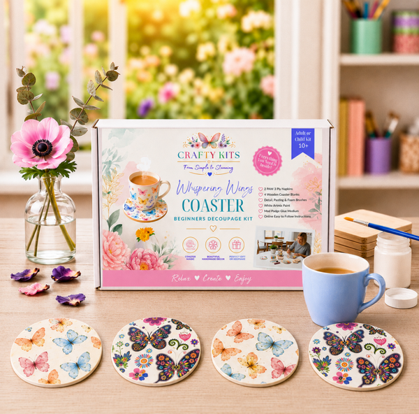 Whispering Wings Beginners  Decoupage Coaster Kit