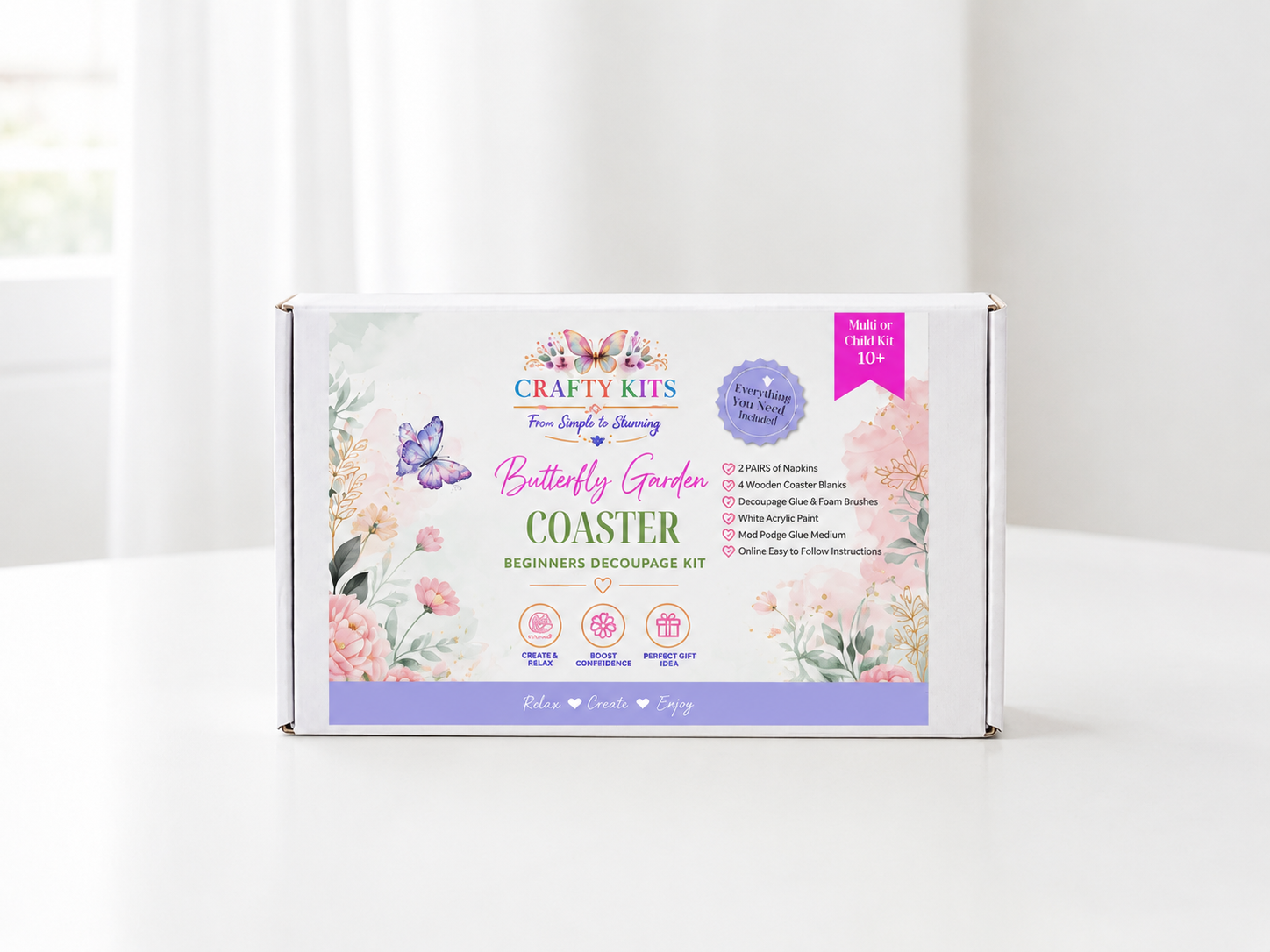 Butterfly Garden Decoupage Coaster Kit
