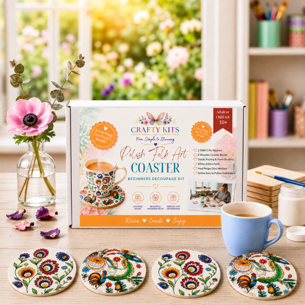 Spring Meadow Beginners  Decoupage Coaster Kit