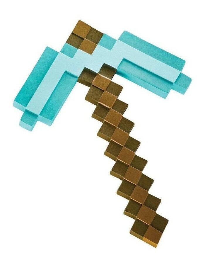 MINECRAFT DIAMOND PICKAXE PLASTIC REPLICA PVC PICCONE 40 CM