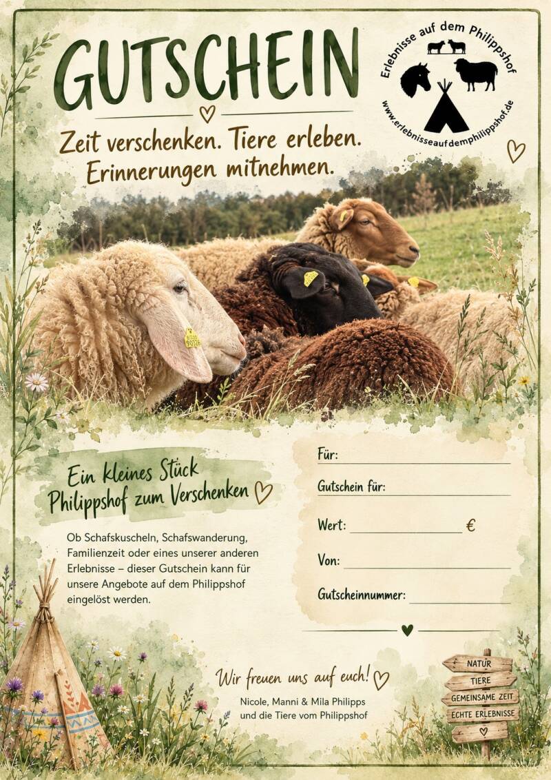 Erlebnisgutschein für Erlebnisse auf dem Philippshof in der Eifel