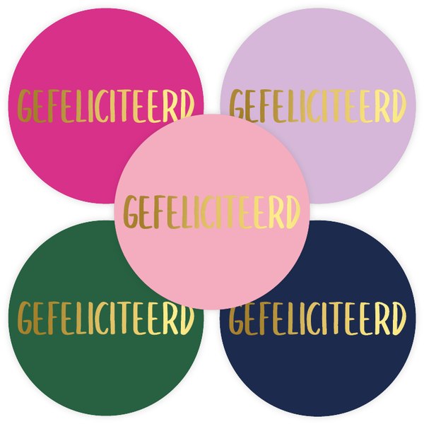 Cadeaustickers - Gefeliciteerd 10 stuks goudfolie