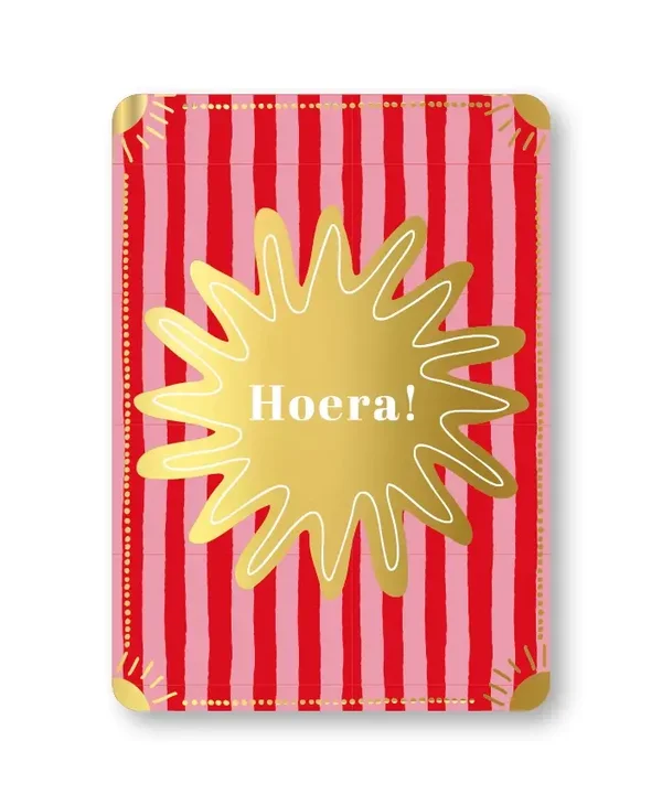 Wenskaarten - Hoera! + goudfolie