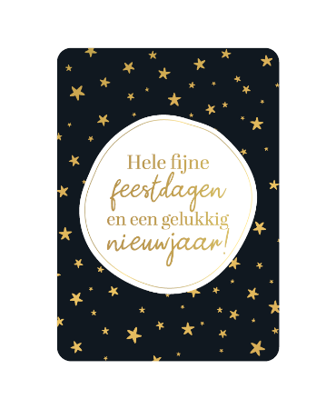 Wenskaarten - Fijne Feestdagen + Goudfolie
