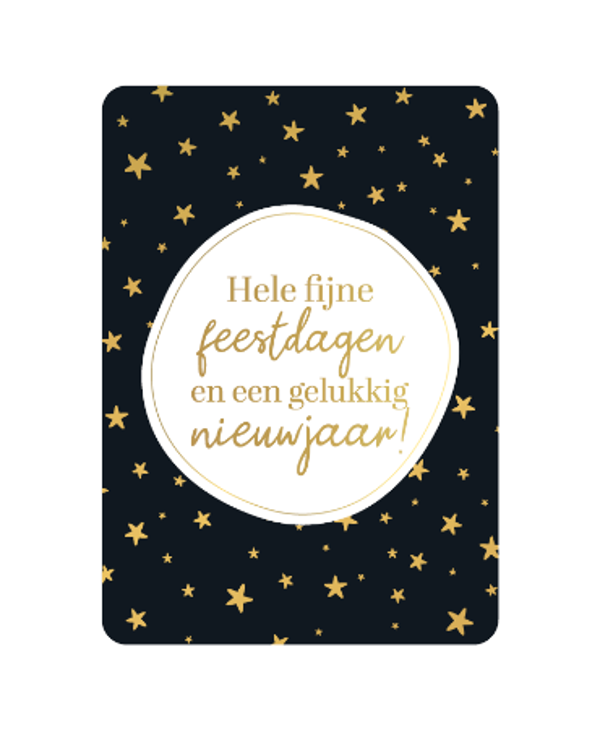 Wenskaarten - Fijne Feestdagen + Goudfolie