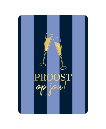 Wenskaarten - Proost op jou! + Goudfolie