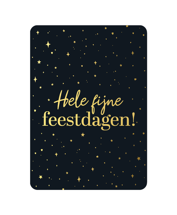 Wenskaarten - Hele fijne feestdagen! + Goudfolie