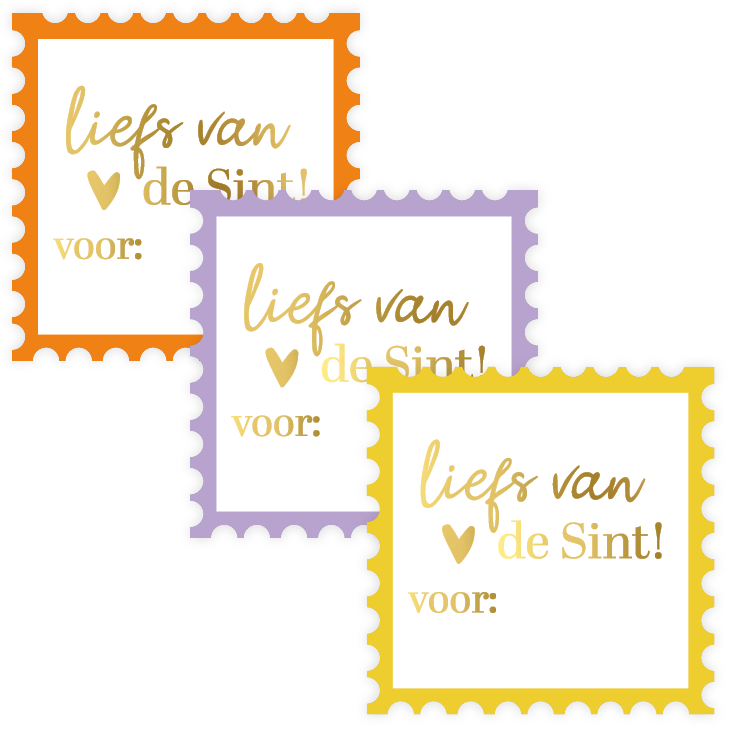 Stickers - Liefs van de sint 10 stuks + Goudfolie