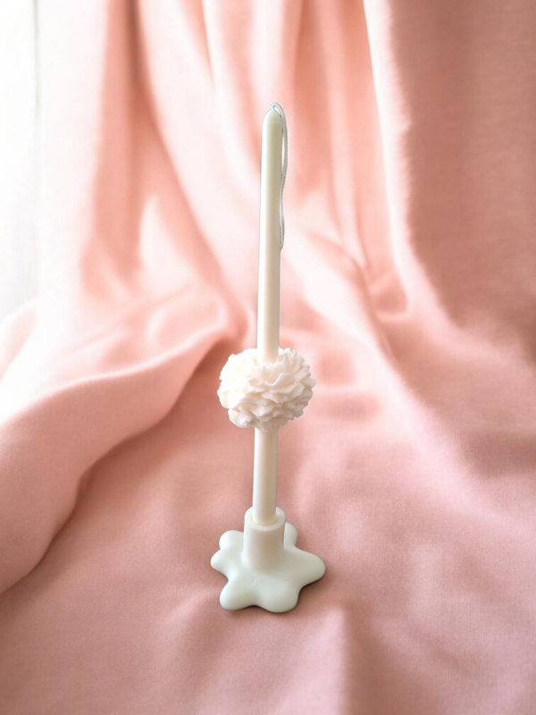 Designkaars Flowers White