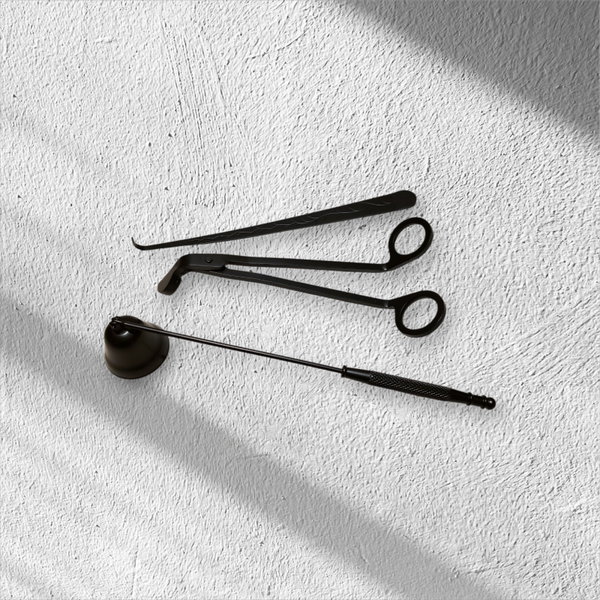 Luxe Kaarsen Verzorgingsset – 3-delig | Mat Zwart