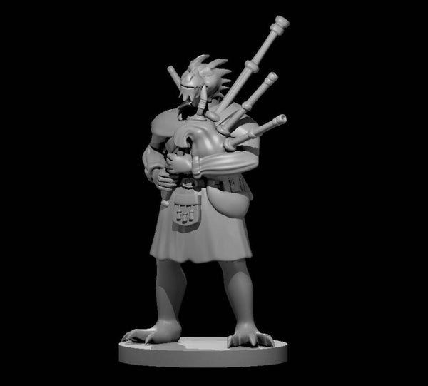 Dragonborn Male Bard Bagpipes