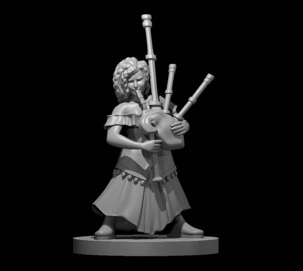 Dwarf Female Bard Bagpipes