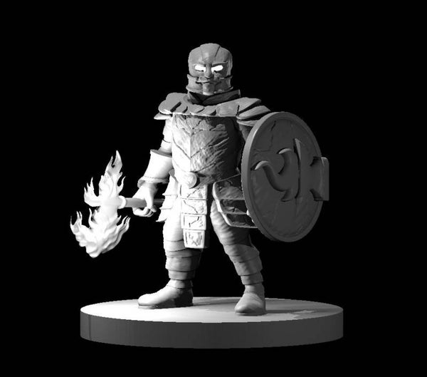 Dwarf Male Fighter with Magma Armor