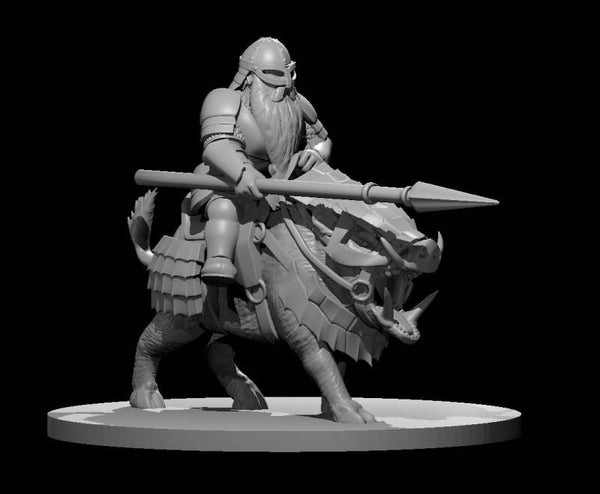 Dwarf Male Fighter on Boar Mount 2