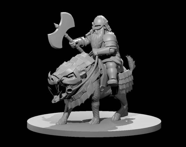 Dwarf Male Fighter on Boar Mount