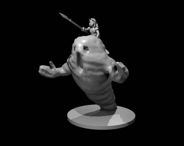 Halfling Female Wizard riding an Air Elemental