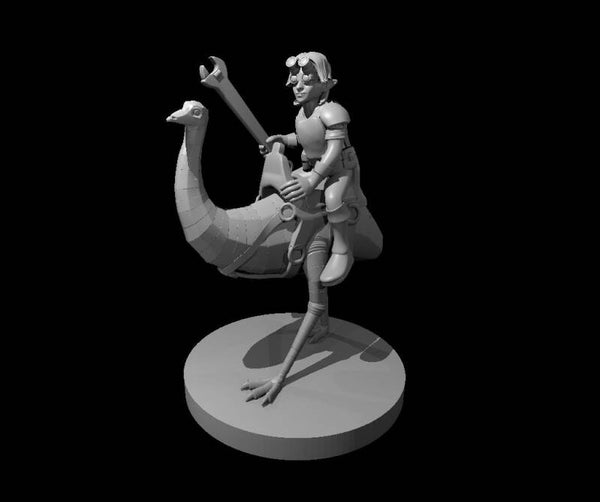 Gnome Male Artificer with Emu Iron Defender