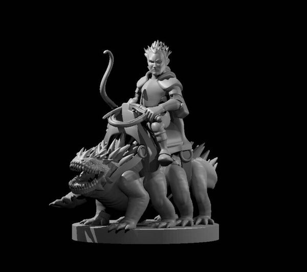 Halfling Male Fighter on Basilisk