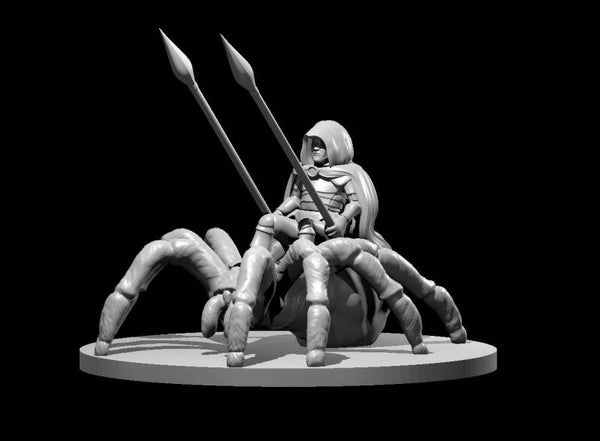 Halfling Male Ranger on Giant Spider