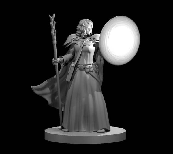 Human Female Abjurer Wizard with shield spell
