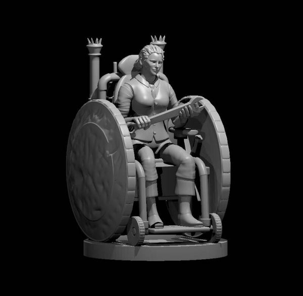 Human Female Artificer in battle wheelchair