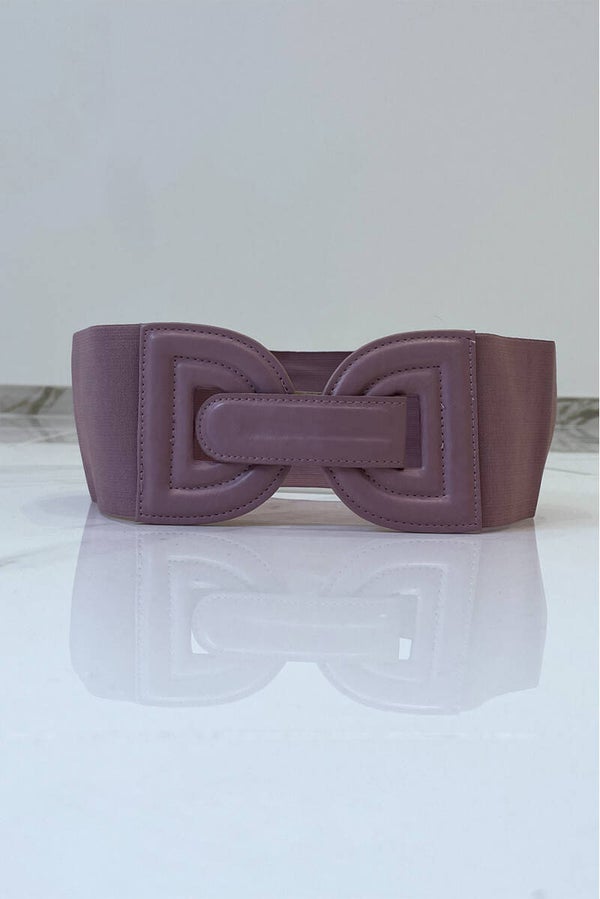 CEINTURE LARGE MAUVE TISSUS