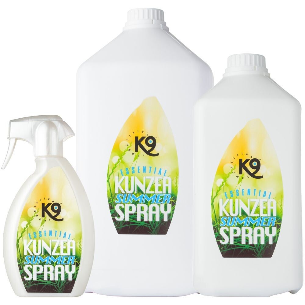K9 Kunzea Zomerspray - een preparaat dat de vacht verfrist en insecten afstoot, voor honden en paarden
