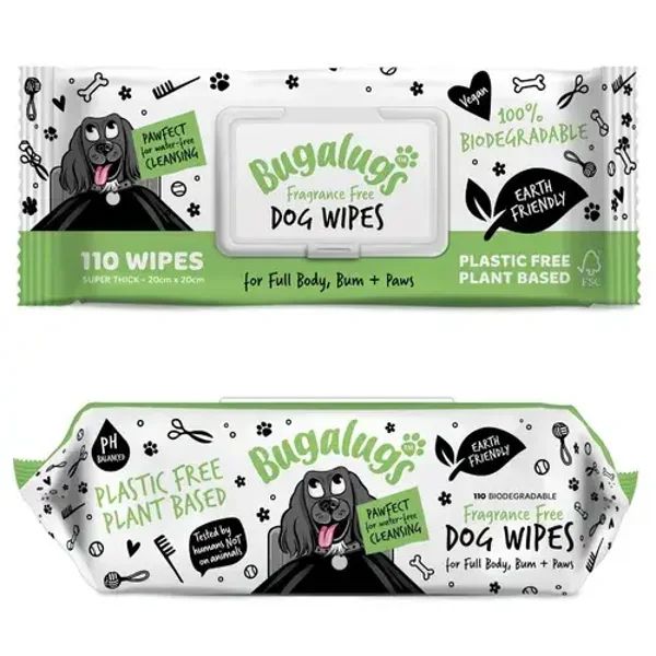 ** Bugalugs Fragrance Free Dog Wipes 110szt