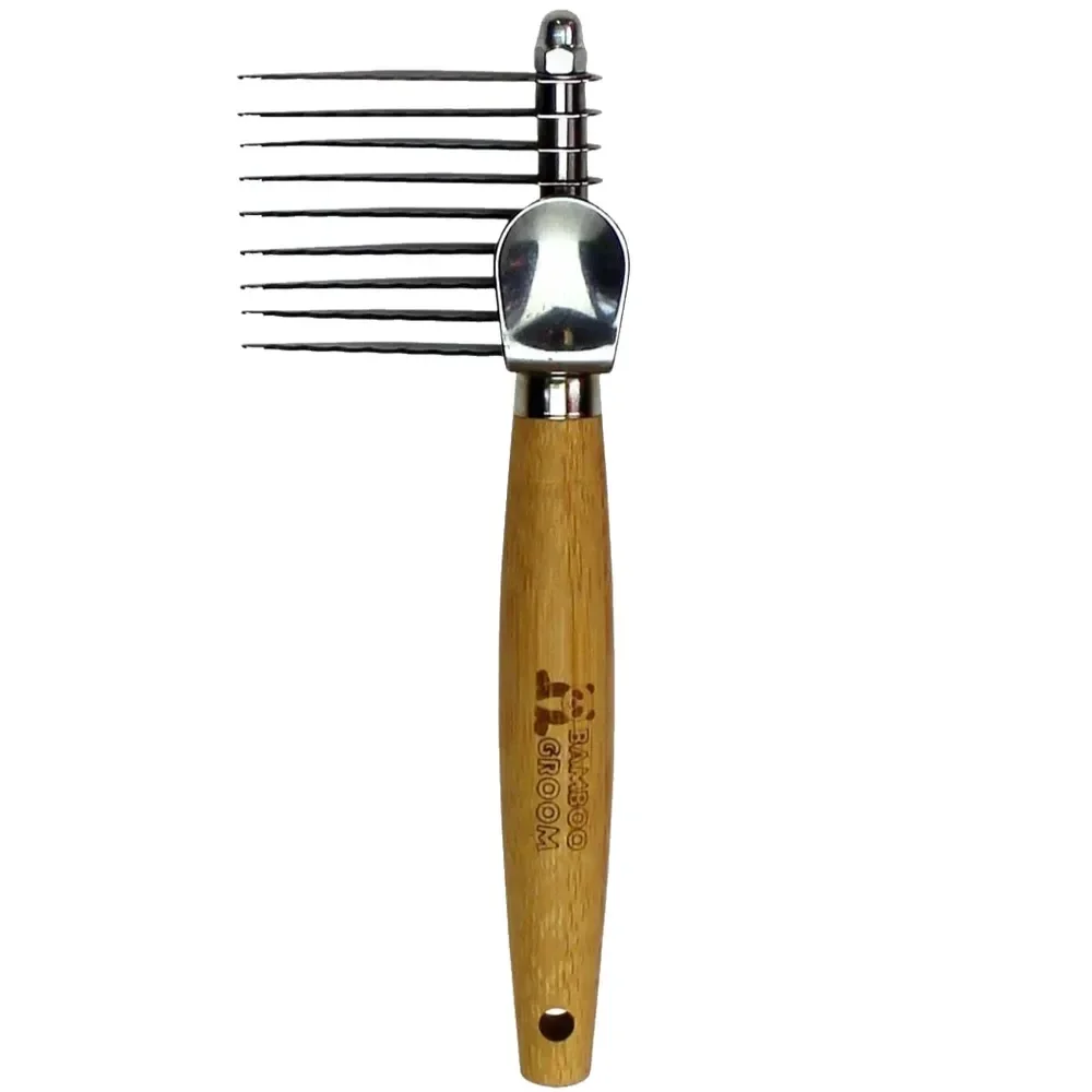 Bamboo Groom Dematting Rake Large - - bamboe vilthark voor een grote hond