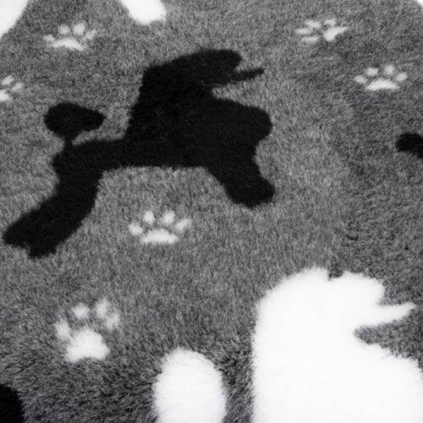 # Blovi DryBed Vetbed A+ Anti Slip Antraciet met pootjes witte en zwarte poedels