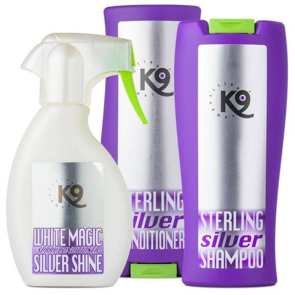 K9 White Coat Set - een set cosmetica voor witte en lichte honden- en kattenvacht, die de kleur verbetert