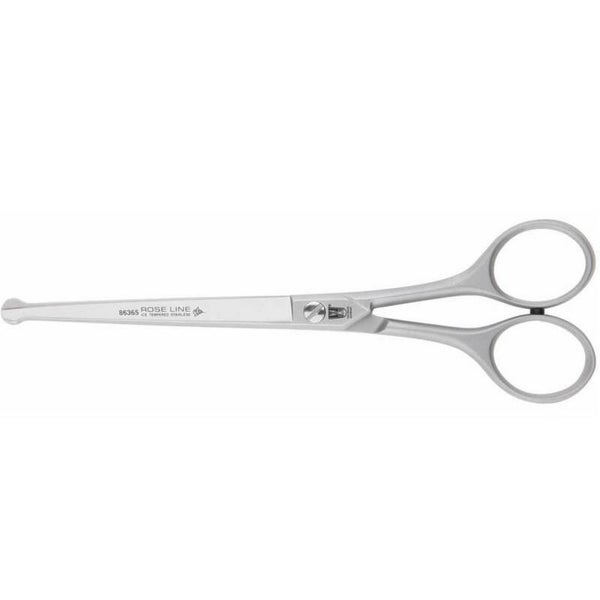 Witte Rose Line 6,5" - veilige rechte schaar met micro-snede en afgeronde punten