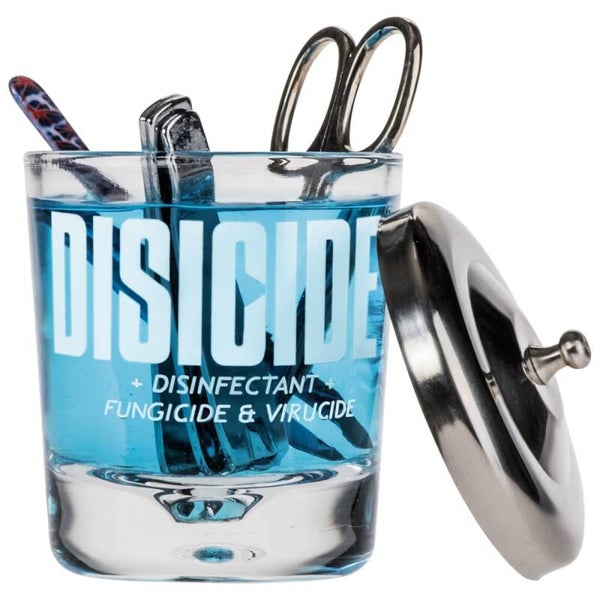 Disicide Disinfecting Glazen Pot 160ml - glazen pot voor het desinfecteren van gereedschap en accessoires, klein