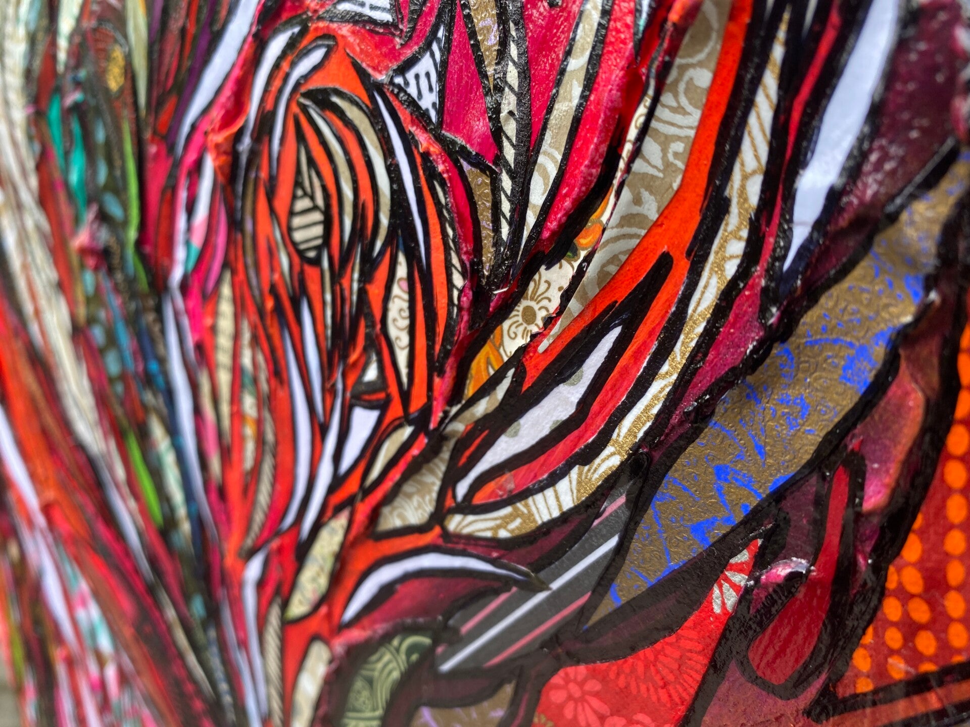 peinture abstraite géometrique jaune