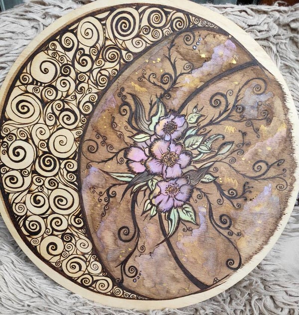 Tableau en bois Floraison lunaire