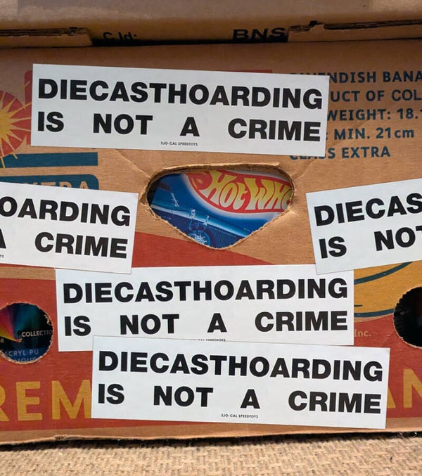 5 Diecasthoarding is not a crime stickers