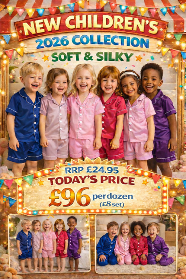 12 x Children's Silk/Satin feel Pyjamas
