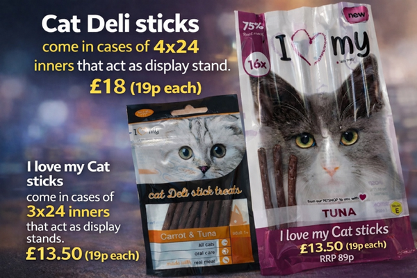 72 x I Love my Cat sticks