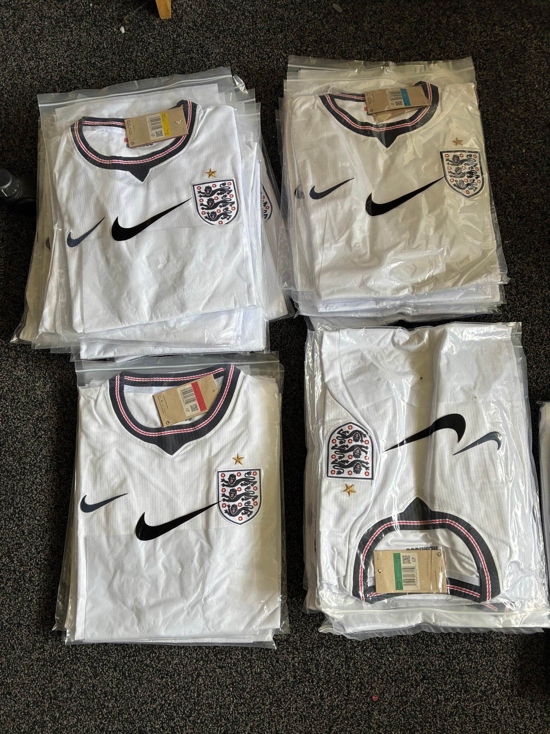 12 x England Replica Shirts