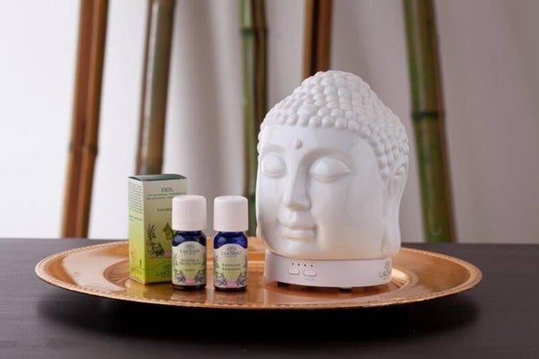 AROMA ‘BUDDHA’ DIFFUSER – NIEUW MODEL! NU MET GRATIS ETERISCHE OLIE: "SINAASAPPEL"