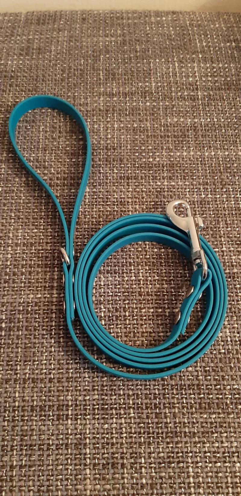 Biothane lijn 1,5 m lang 12 mm breed, petrol