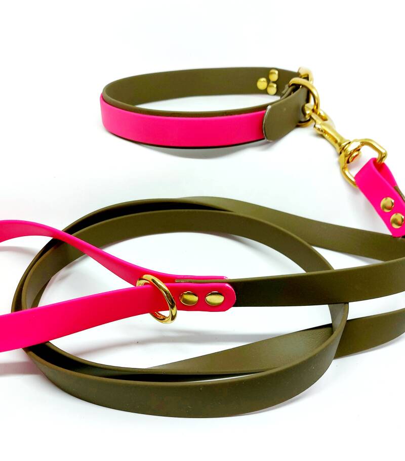 Olijfgroen en roze 19 mm