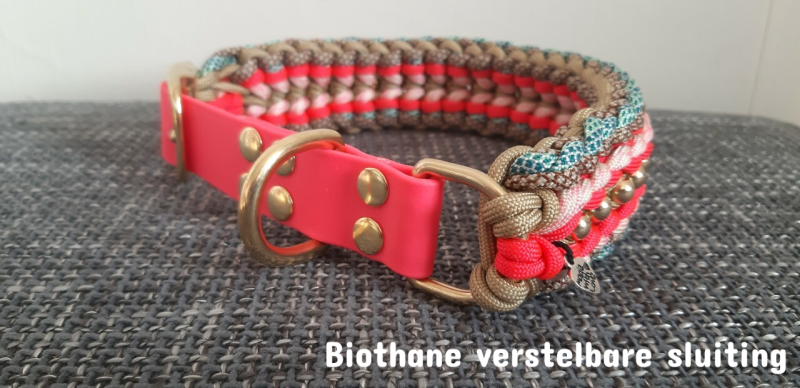 Paracord halsband met verstelbare biothane sluiting