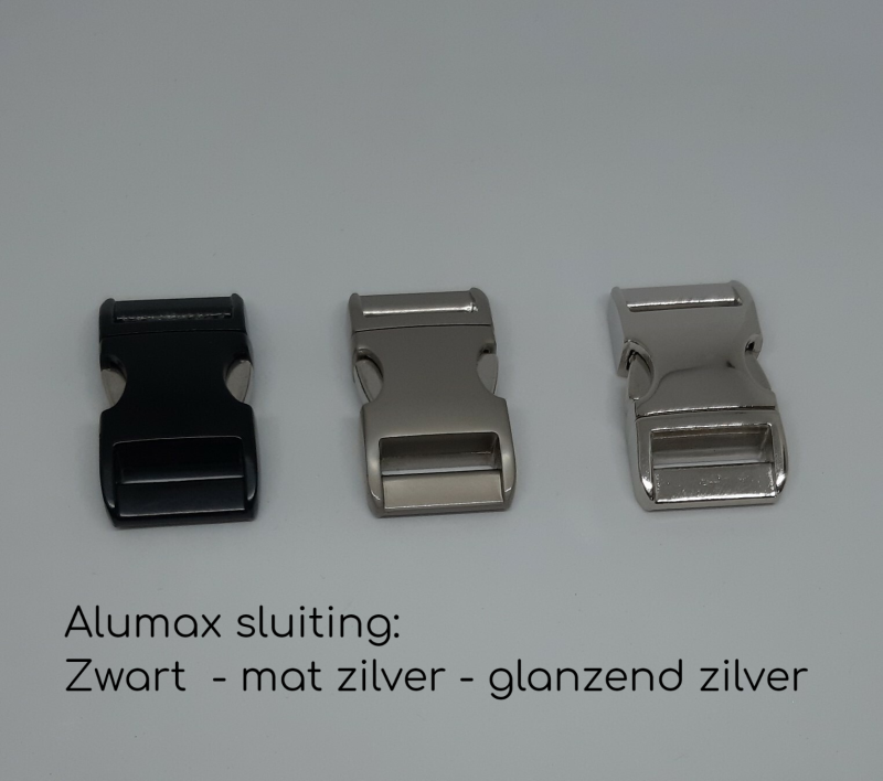 Alumax sluitingen: zwart - mat zilver - glanzend zilver